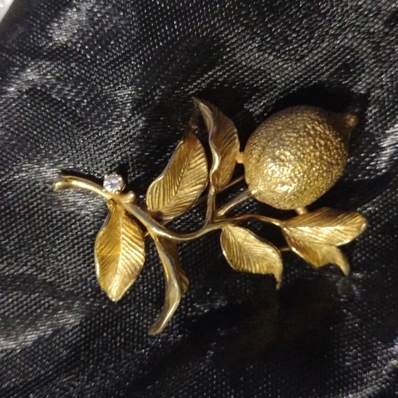 Large Solid 18K Gold Diamond Brooch Pin Signed VINTAGE - Picture 3 of 12